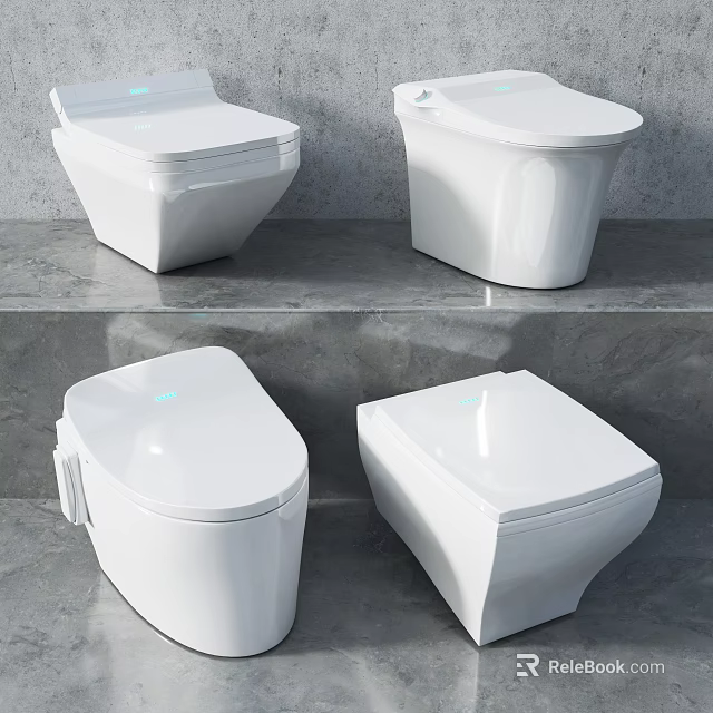 Modern White Toilet Designs With Stylish Sleek Profiles And Clean Lines 3d model 