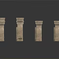 Various Textured Stone Pillars with Classic Design for Decorative Use 3d model