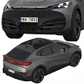 Silver Gray SUV Car Front And Rear Views 3d model