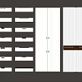 Modern Wardrobe Doors With Sleek Vertical Panel Design And White Handle Details 3d model