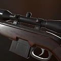 Two High Precision Hunting Rifles With Scopes And Wooden Stocks Displayed On Dark Background