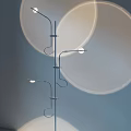 Modern Floor Lamp With Three Lights Circular Translucent Shades And Soft Glow 3d model