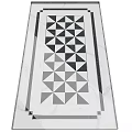 Geometric Marble Floor Design With Black White Triangle Pattern And Gold Trim 3d model