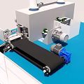 Industrial Mechanical Device Featuring White Pipe Blue Platform And Components 3d model