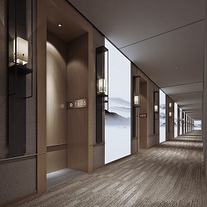 New Chinese Hotel Aisle Hotel Corridor Aisle 3d model