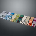 Various Colored Furniture Blocks Arranged In Decorative Display For Home Design