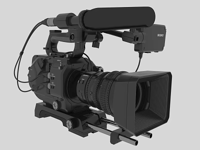 Professional Digital Camera With Microphone And High Quality Lens For Video Recording 3d model