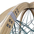 Wooden Playground Equipment With Circular Arch Net Climbing Structure For Kids Outdoor Fun