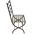 Technology Exhibition Hall Modern Metal Chair With Grid Seat And Curved Structure Design