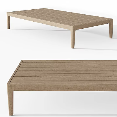Wooden Dining Table with Clean Modern Design Long Rectangular Top and Slender Legs for Home Interior 3d model