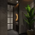 Modern Private Dining Room With Round Table Black Chairs Golden Pendant Light And Decorative Flowers