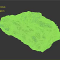 Natural Terrain Rock Formation With Green Black Yellow Surface Texture And Geological Features