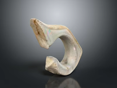 Unique Irregular Ring Shaped Ceramic Household Decorative Object With Beige Brown Texture And Glossy Finish 3d model