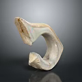 Unique Irregular Ring Shaped Ceramic Household Decorative Object With Beige Brown Texture And Glossy Finish