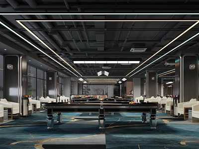 modern billiard hall 3d model
