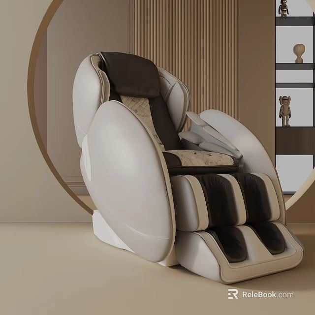 Modern White And Black Massage Chair With Comfortable Upholstery And Streamlined Design 3d model 
