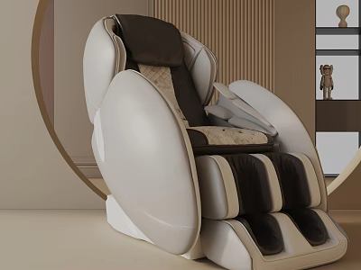 Modern White And Black Massage Chair With Comfortable Upholstery And Streamlined Design 3d model