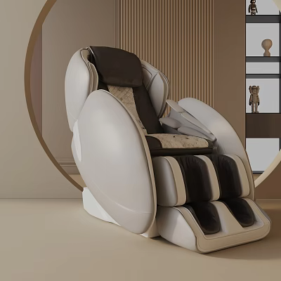 Modern White And Black Massage Chair With Comfortable Upholstery And Streamlined Design 3d model