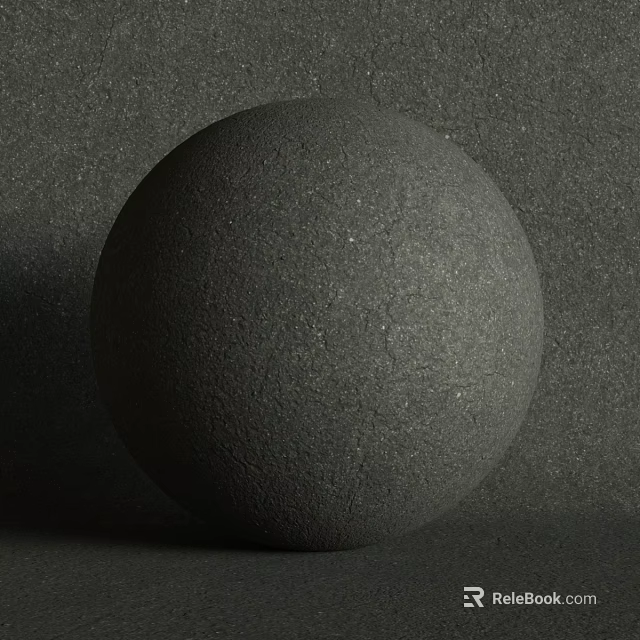 Road Infrastructure Black Rough Spherical Traffic Safety Equipment With Textured Surface 3d model 