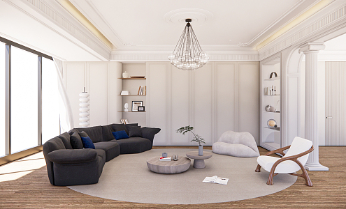 French Living Room 3d model