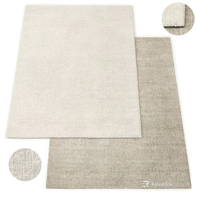 Square Rug Minimalist Design Neutral Tones Soft Texture For Living Room Decor 3d model 