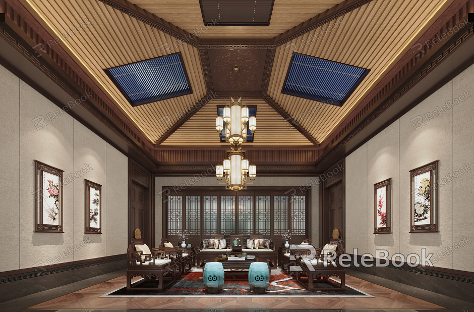 Chinese-style Living Room Family Hall model