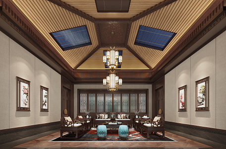 Chinese-style Living Room Family Hall 3d model