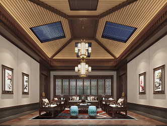 Chinese-style Living Room Family Hall 3d model