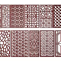 New Chinese Style Flower Lattice Window Carved Hollow Carved Window Corner Carved Gypsum Line Carved Window Pattern Carved 3d model