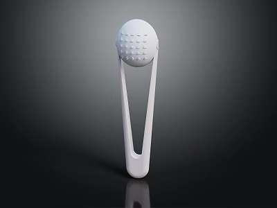 Modern White Kitchen Utensil With Sleek Design Spherical Head And Double Handle 3d model