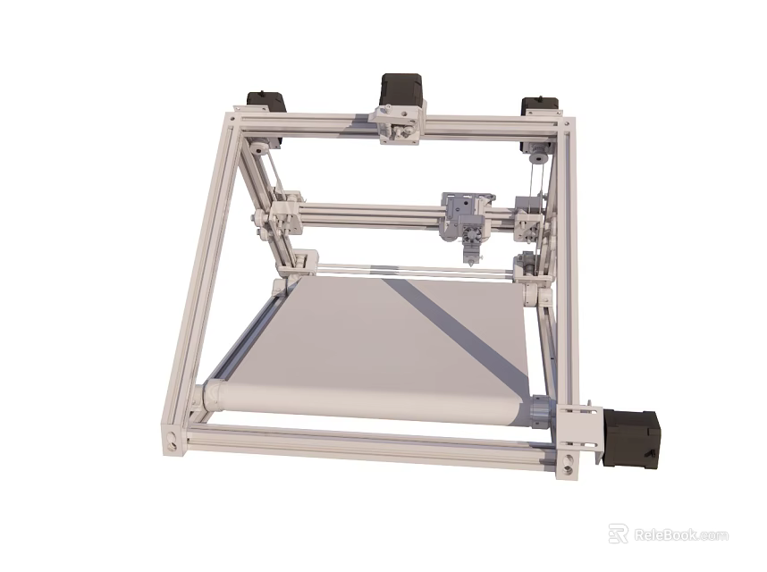 Metal 3D Printer Frame Structure With Mechanical Parts And Printing Platform 3d model