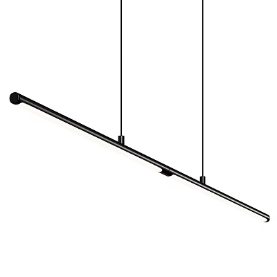 Modern Black Linear Pendant Light Design With Hanging Cords And Sleek Finish 3d model