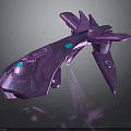Futuristic Purple Spaceship Design With Glowing Blue Details For Space Exploration
