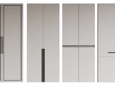 Modern Cabinet Door Designs With Various Handle Styles And Sleek Minimalist Look 3d model