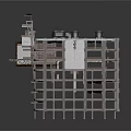 Industrial Metal Framework Structure With Platform And Mechanical Support Beams Design