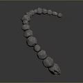 stone snake cobra venomous snake python reptile cold-blooded animal reptile 3d model