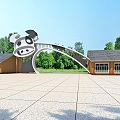 Scenic Gate Cow Element Cow Theme Ecological Farm Gate Scenic Gate Park Entrance Gate 3d model