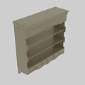 Decorative Light Wood Cabinet With Carved Details Drawers And Open Shelves