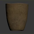 Brown Textured Ceramic Vase For Home Decor With Rustic Surface And Simple Design 3d model