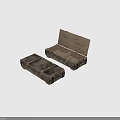 Vintage Wooden Storage Boxes With Rustic Metal Clasps Open And Closed Design Worn Surface Texture