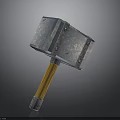 Sturdy Metal Head Weapon Hammer with Wooden Handle and Rivet Design