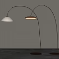 Modern Arched Floor Lamps With White Shade And Metal Round Base