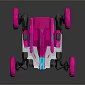 Toy Car With Pink Wheels White Body And Blue Accents Modern Design