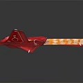 Red Airliner With Unique Sleek Design And Gold Accents In Close Up View