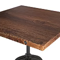 Rustic Wooden Coffee Table With Black Metal Cross Legs And Metal Bolts
