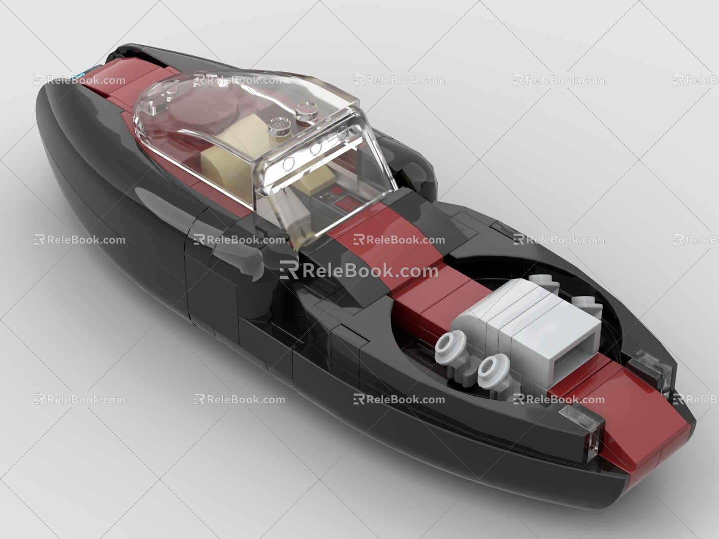 LEGO toy building blocks speedboat future sedan car 3d model