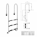 Metal Staircase With Handrails Technical Engineering Design Drawing Including Dimensions And Structure
