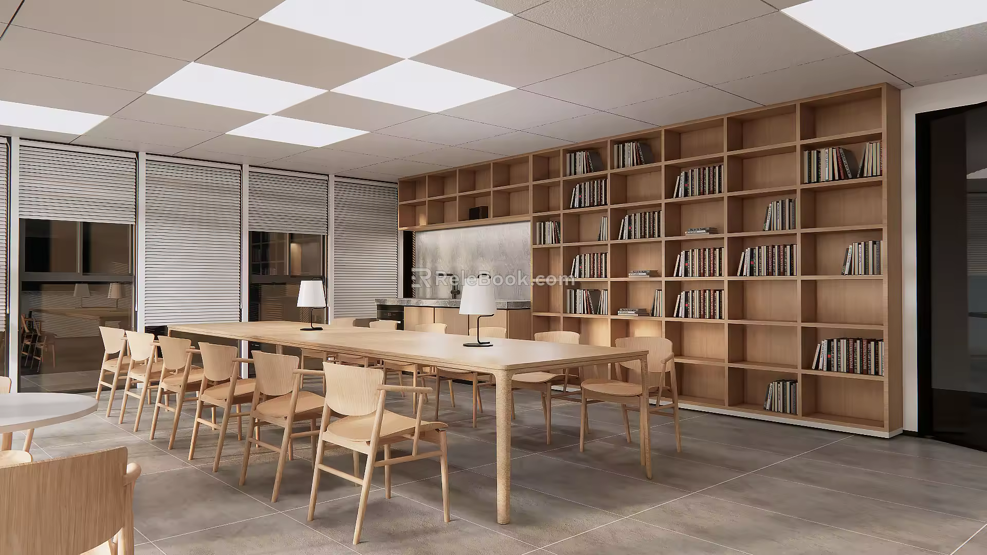 modern library 3d model