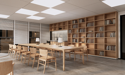 modern library 3d model