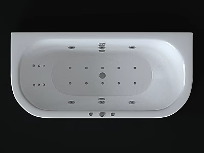 Luxurious White Modern Bathtub With Multiple Massage Jets And Ergonomic Design 3d model